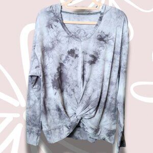 25.$3-XL-NO TAGS Lightweight Hoodie Grey Tie Dye Cute Twist Waist